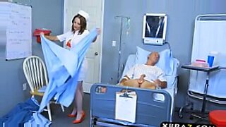 busty doctor fucked hard by the patient doggie creampie on the bed in the hospital