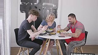 sexy mom seduces son while dad films